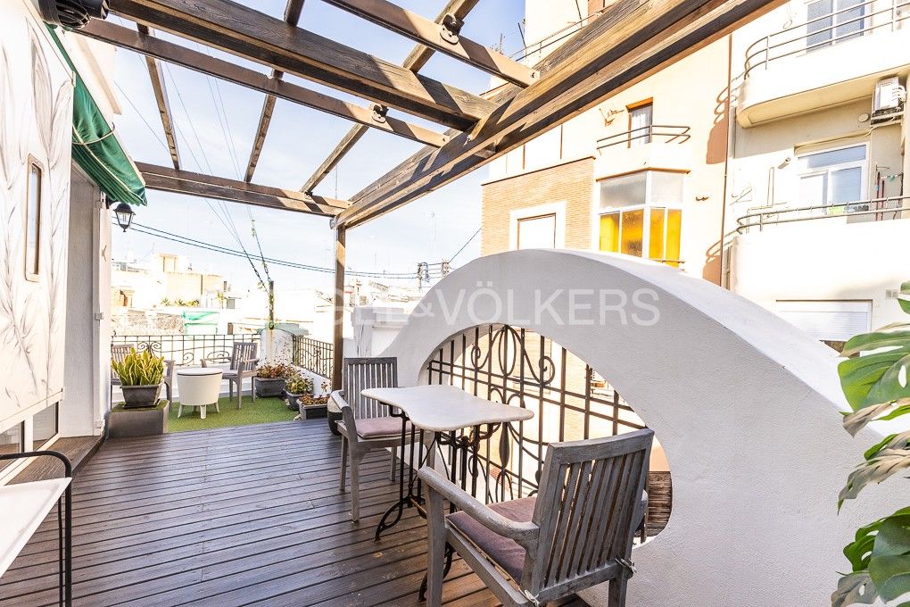Terraza de Ático de alquiler en  Valencia Capital con Aire acondicionado, Calefacción y Terraza
