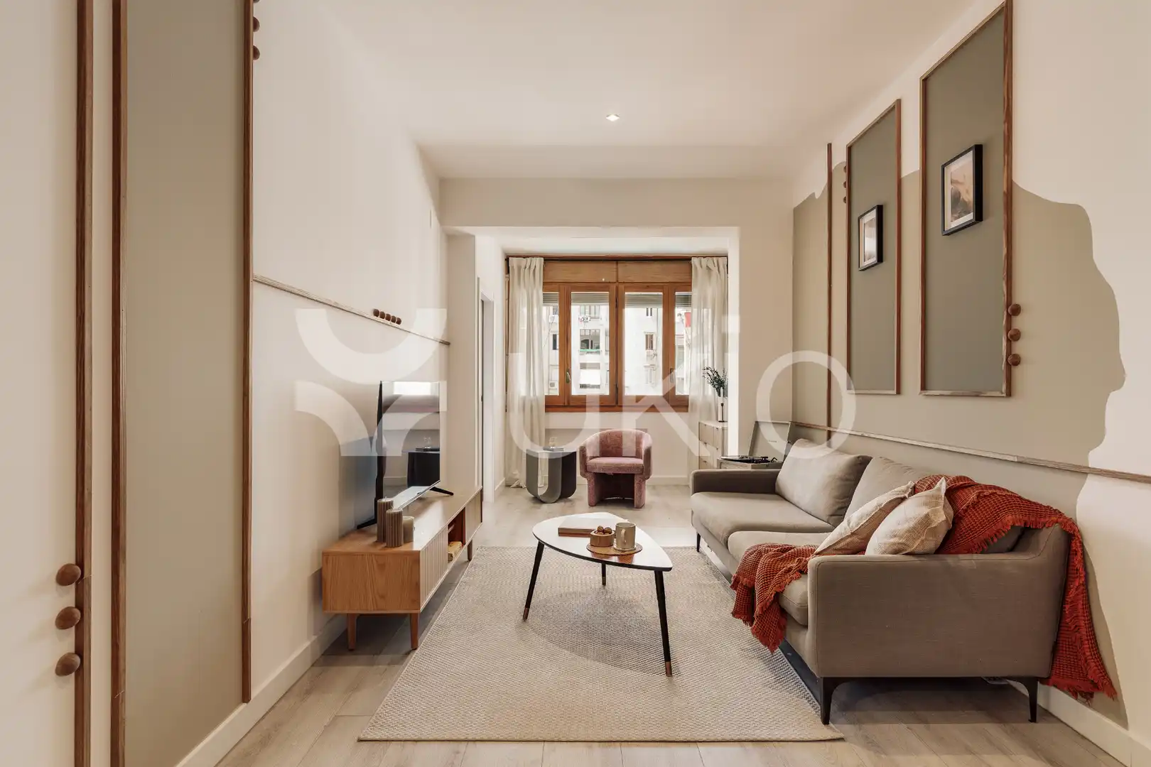 Sala d'estar de Apartament de lloguer en Barcelona amb Aire condicionat, Calefacció i Moblat