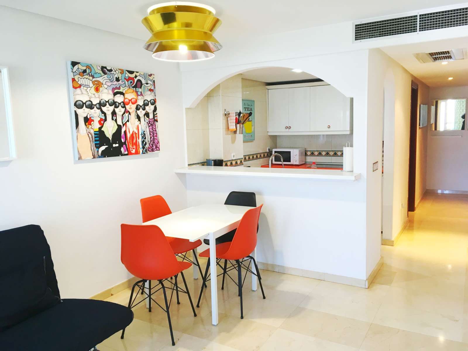 Kitchen of Apartment for share in  Madrid Capital  with Air Conditioner, Terrace and Furnished
