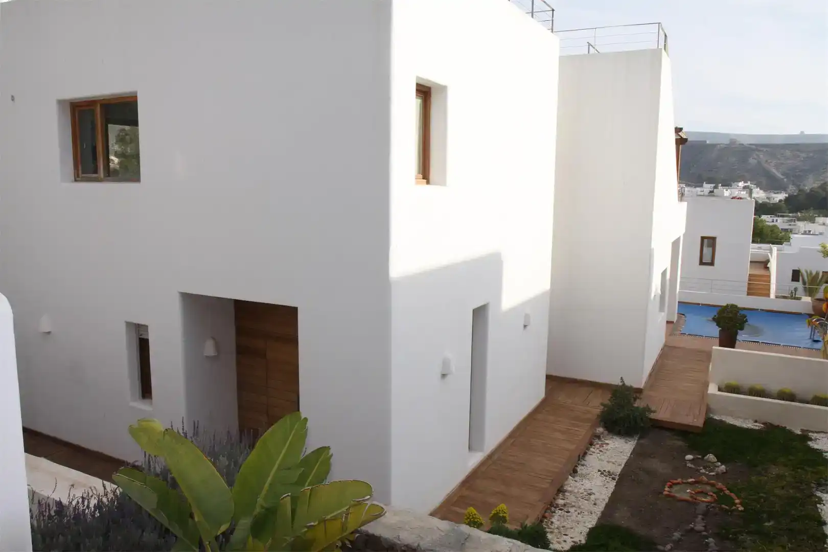 Vista exterior de Casa o chalet de alquiler en Níjar con Aire acondicionado, Jardín privado y Piscina