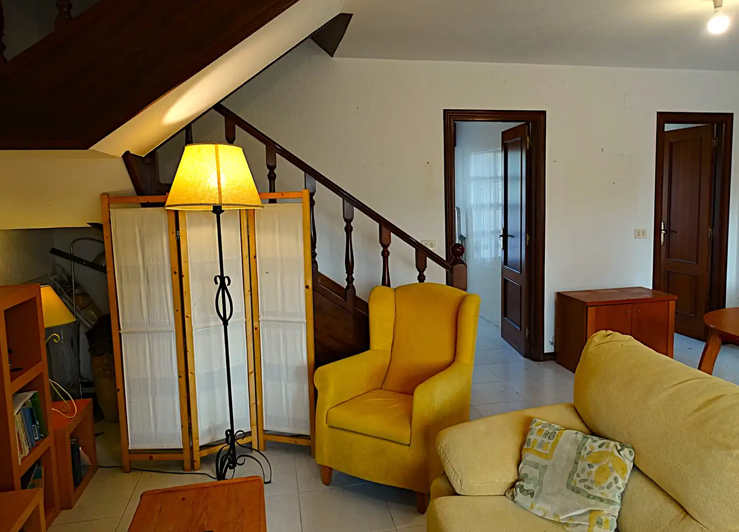 Sala de estar de Casa adosada en venta en Miño con Jardín privado, Parquet y Terraza