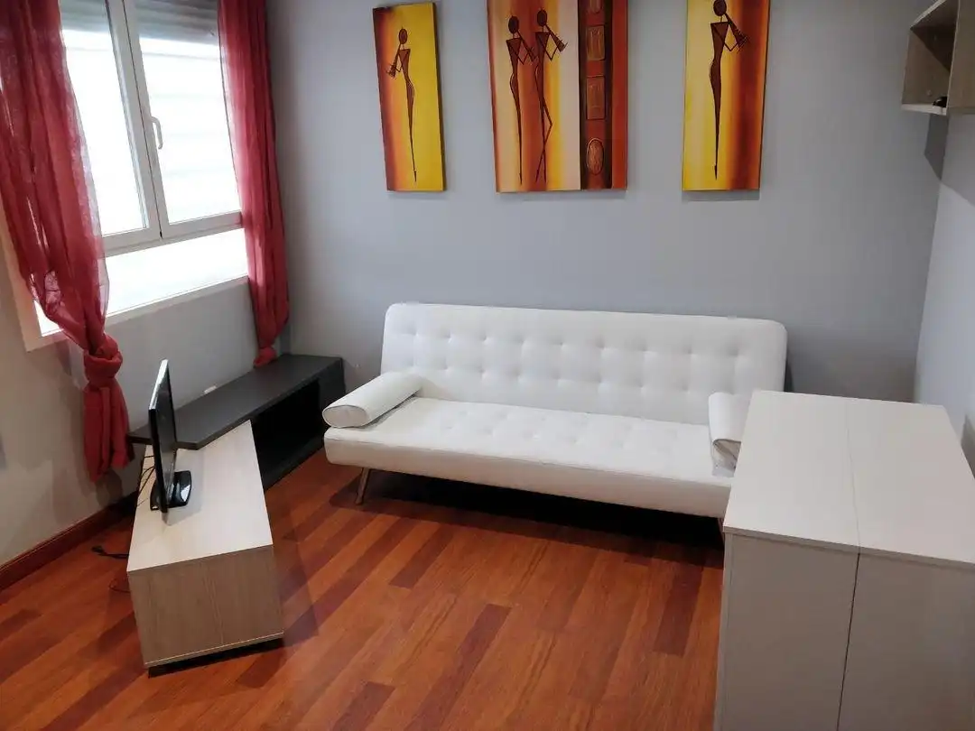 Sala d'estar de Estudi de lloguer en Madrid amb Moblat