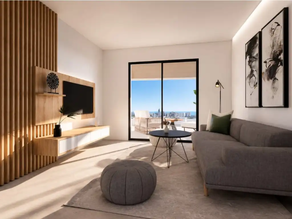 Sala d'estar de Apartament en venda en Finestrat amb Piscina