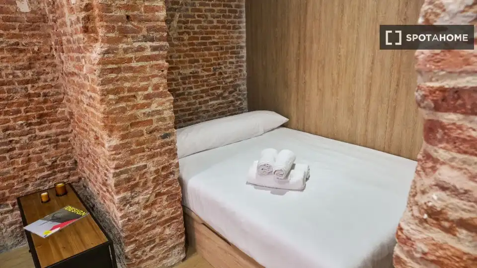 Dormitori de Estudi per a compartir en Madrid amb Aire condicionat, Calefacció i Terrassa