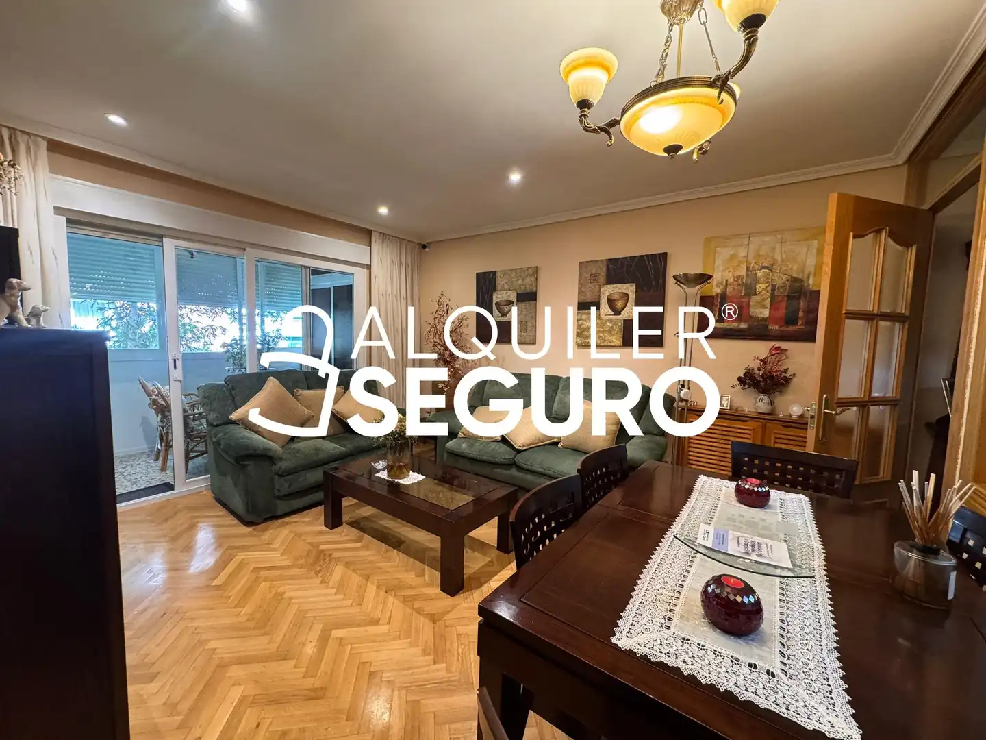 Wohnzimmer von Wohnung zur Miete in Madrid mit Heizung, Terrasse und Möbliert