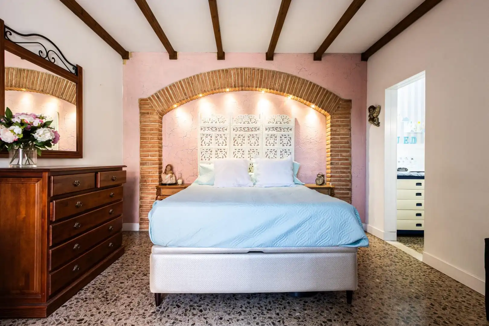 Schlafzimmer von Einfamilien-Reihenhaus zum Verkauf in Terrassa mit Heizung und Terrasse