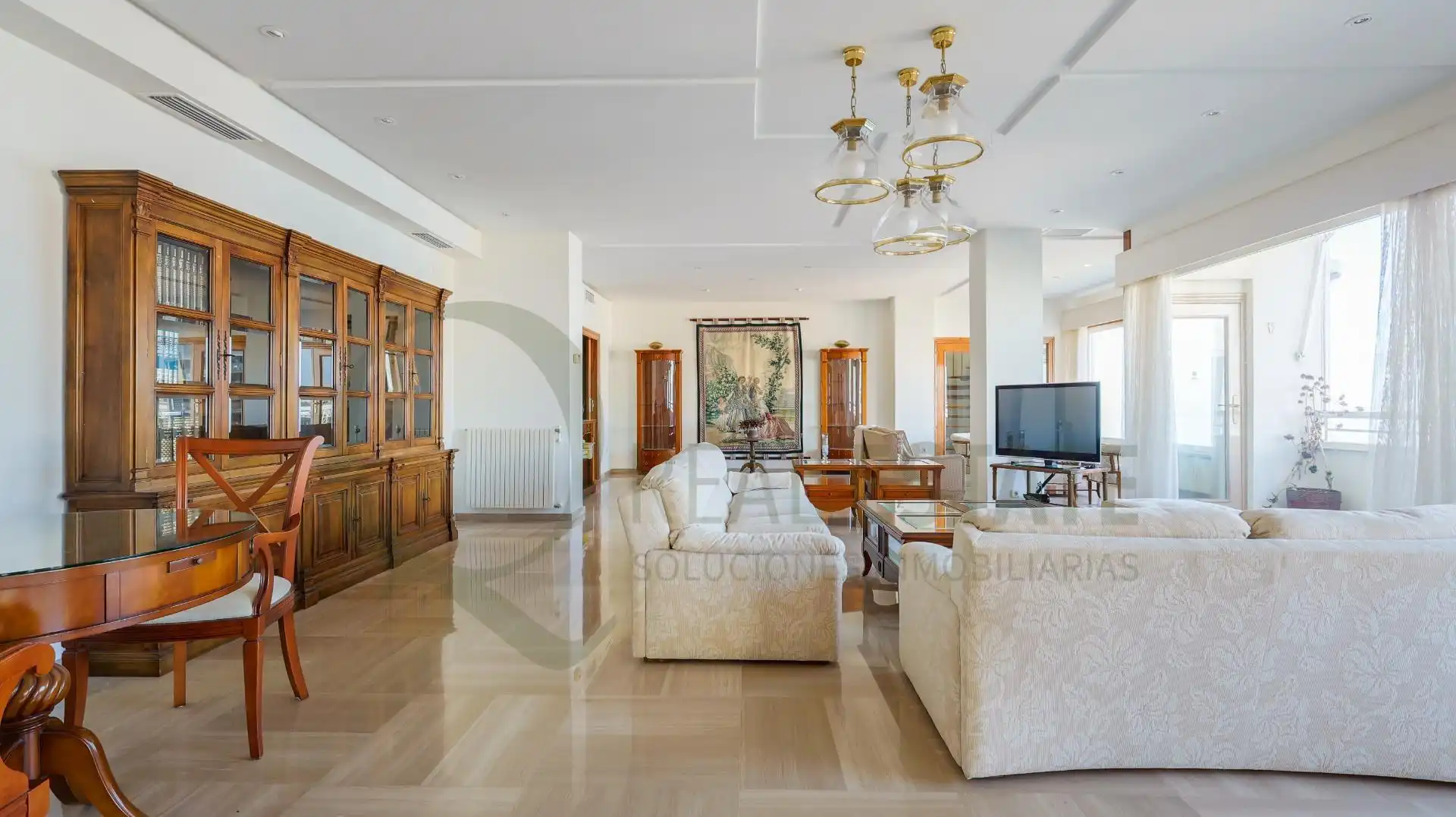 Wohnzimmer von Dachboden zur Miete in Alicante / Alacant mit Klimaanlage, Privatgarten und Terrasse