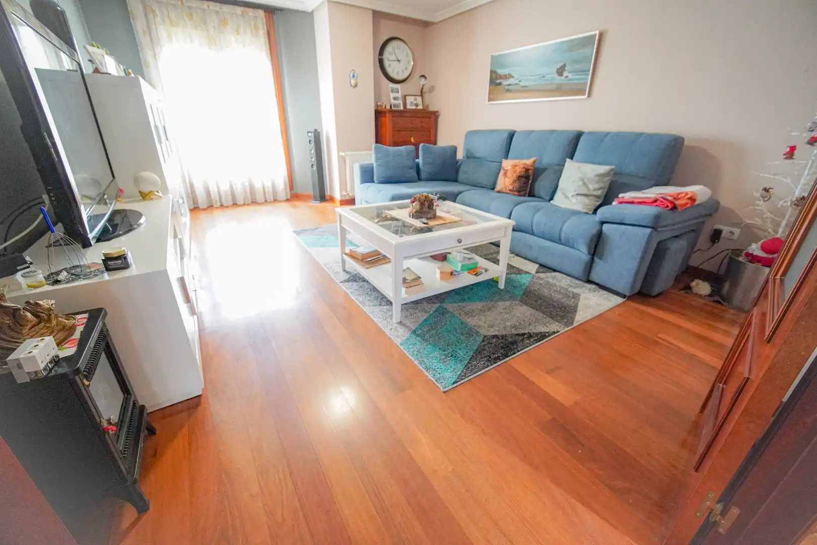 Wohnzimmer von Dachboden zum Verkauf in Avilés mit Heizung, Parkett und Terrasse