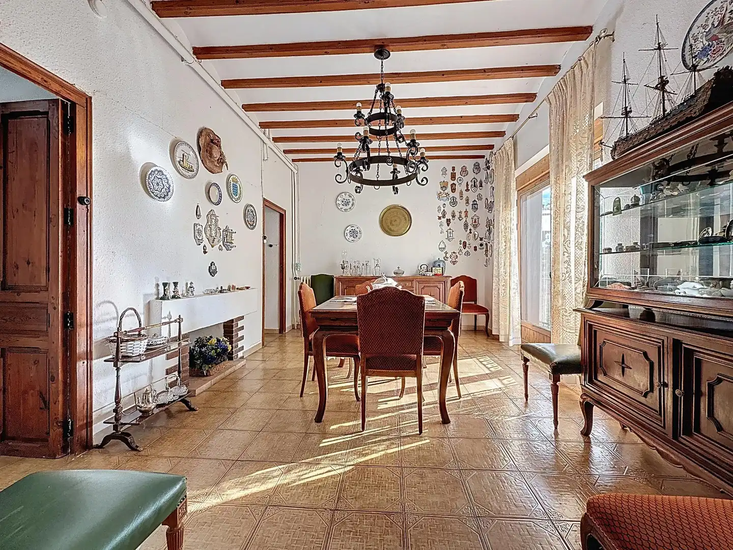 Comedor de Finca rústica en venta en Castalla con Jardín privado, Terraza y Piscina