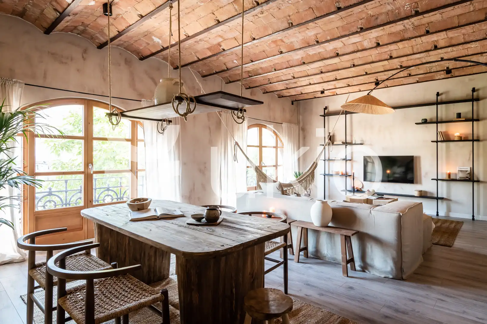 Sala d'estar de Apartament de lloguer en Barcelona amb Aire condicionat, Calefacció i Terrassa