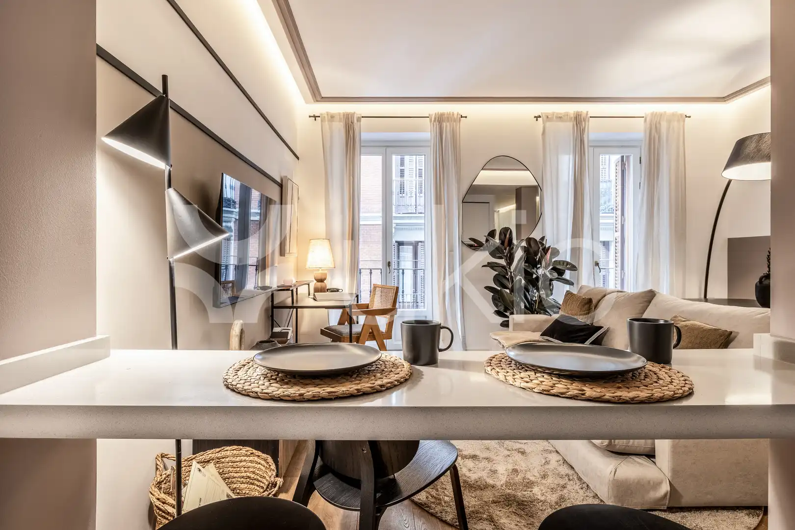 Wohnzimmer von Wohnungen zur Miete in Madrid mit Klimaanlage, Heizung und Möbliert