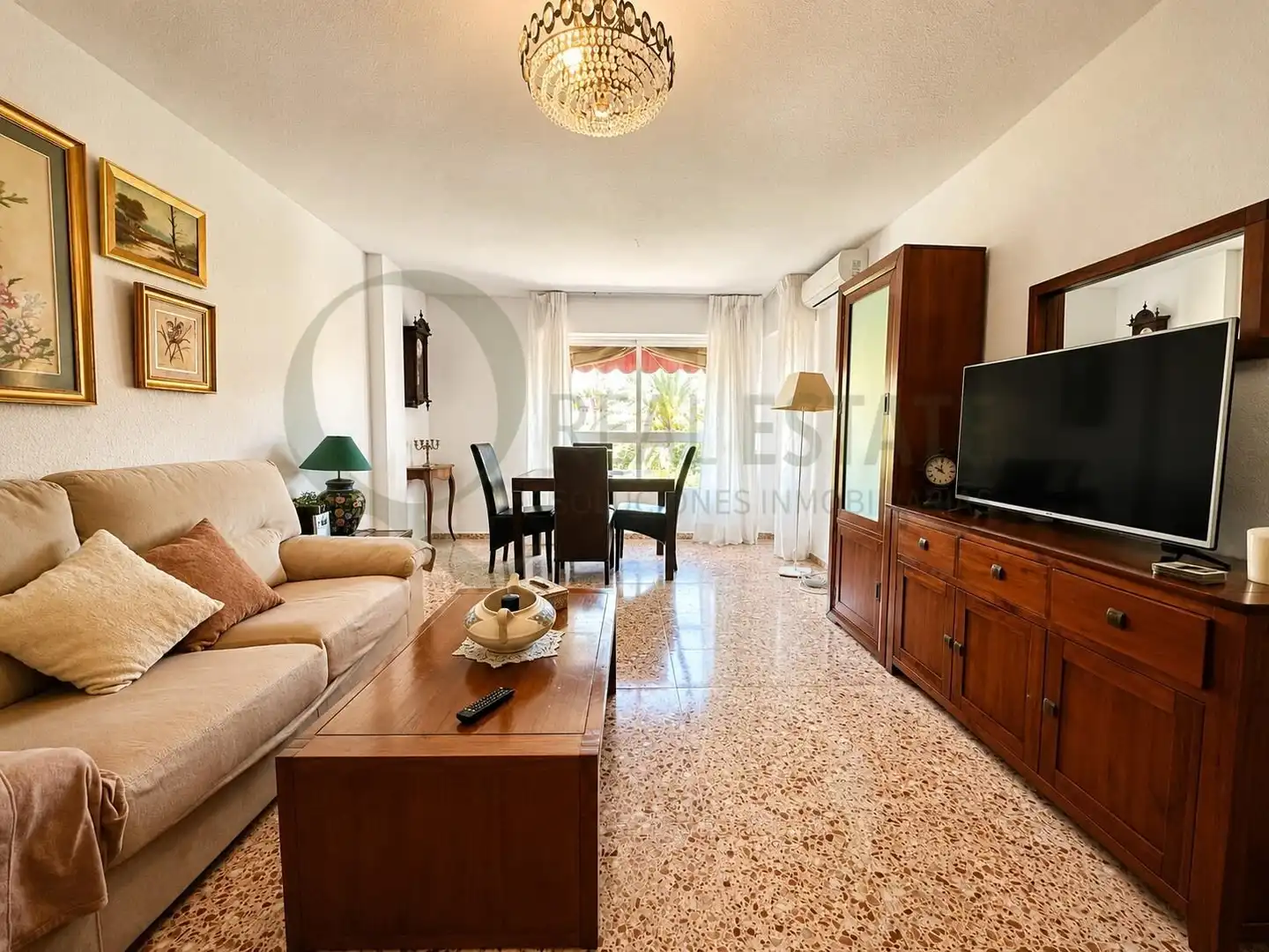Sala d'estar de Pis en venda en Sant Joan d'Alacant amb Aire condicionat, Moblat i Balcó