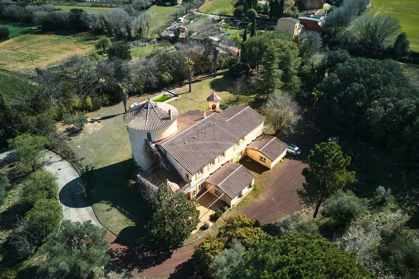 Vista exterior de Finca rústica en venta en Celrà con Calefacción, Jardín privado y Terraza