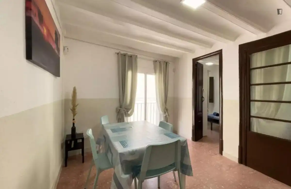 Menjador de Apartament per a compartir en  Barcelona Capital amb Moblat, Rentadora i Microones