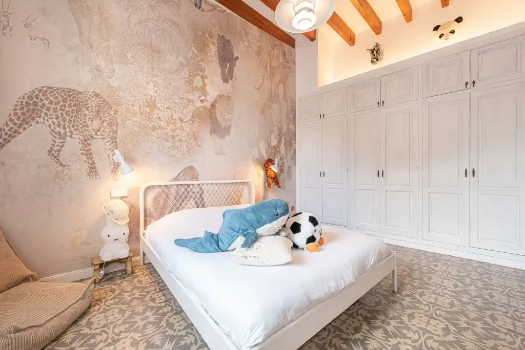 Schlafzimmer von Country house zur Miete in Pollença mit Klimaanlage, Heizung und Privatgarten
