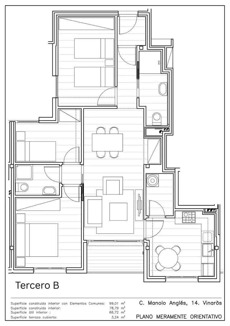 Wohnung zum Verkauf in Vinaròs mit Terrasse und Alarm
