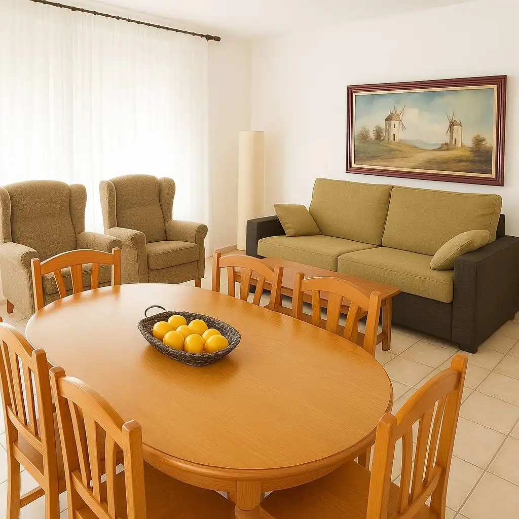 Sala d'estar de Apartament de lloguer en Peñíscola / Peníscola amb Aire condicionat, Calefacció i Terrassa