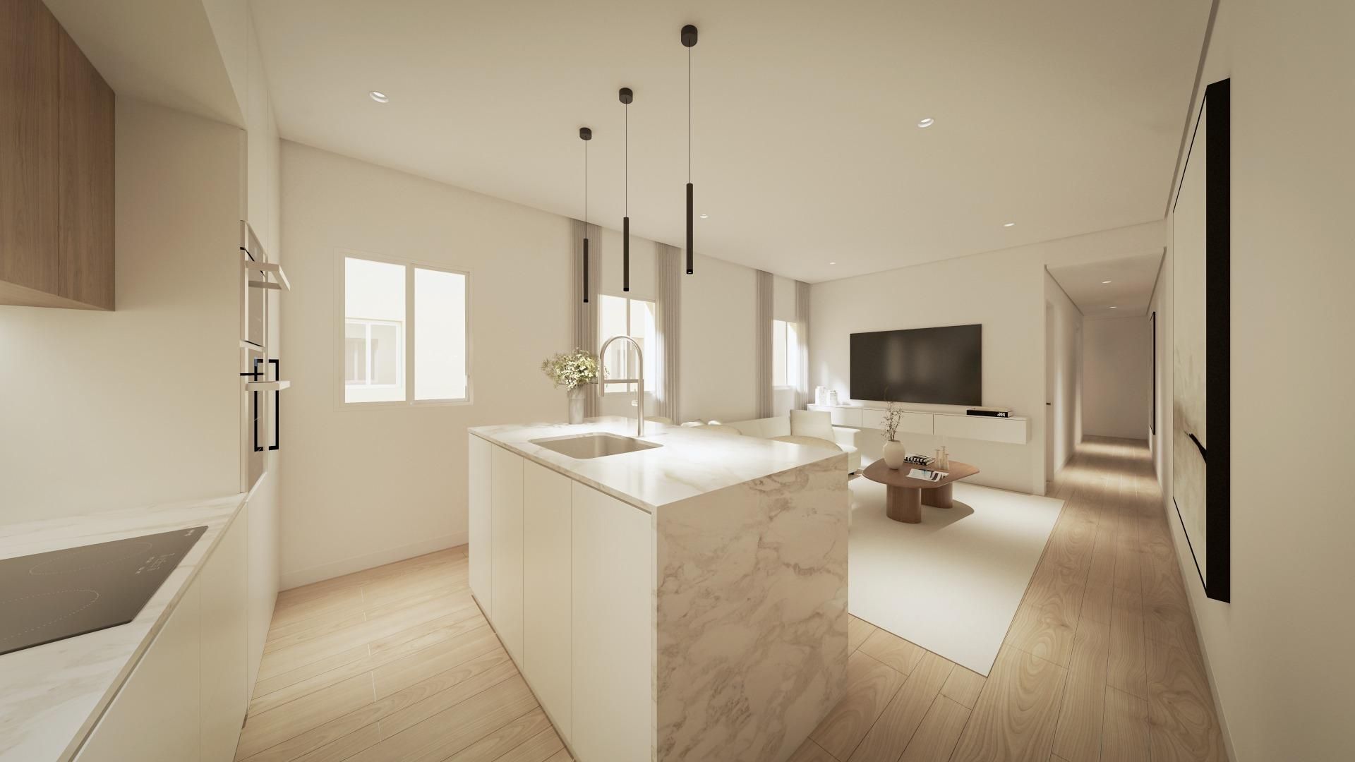 Sala d'estar de Apartament en venda en  Madrid Capital amb Parquet