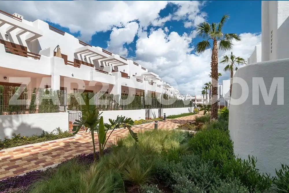 Außenansicht von Wohnungen zum Verkauf in Pulpí mit Klimaanlage, Privatgarten und Terrasse