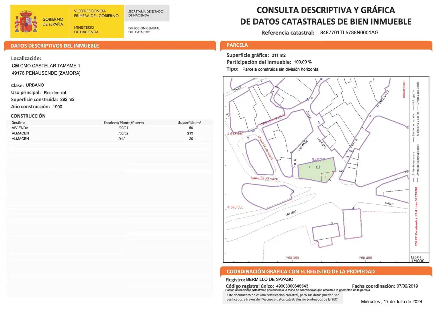 Vista exterior de Finca rústica en venta en Peñausende con Jardín privado