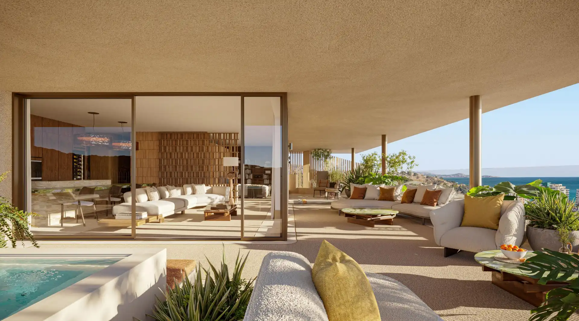 Terrasse von Wohnungen zum Verkauf in Fuengirola mit Gemeinschaftspool