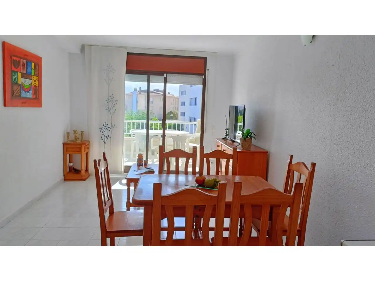 Dining room of Flat for sale in L'Escala  with Terrace, Furnished and Community pool