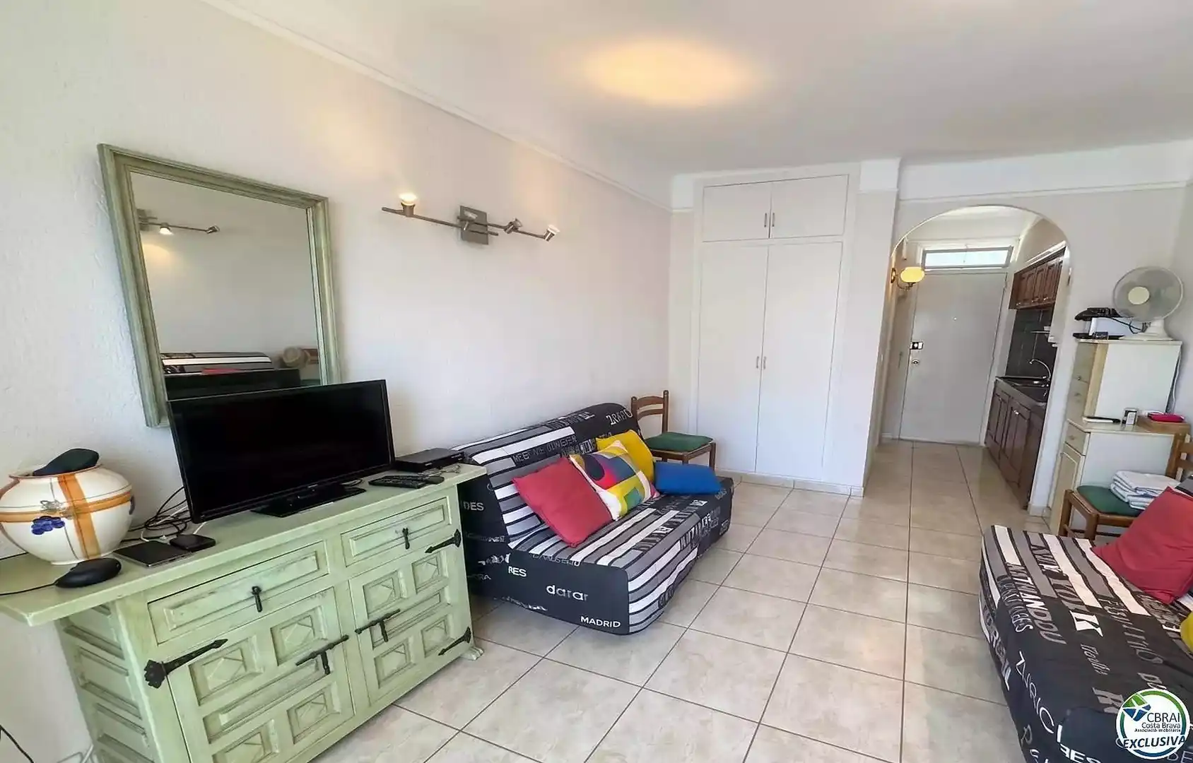 Living room of Flat for sale in Roses  with Terrace and Furnished