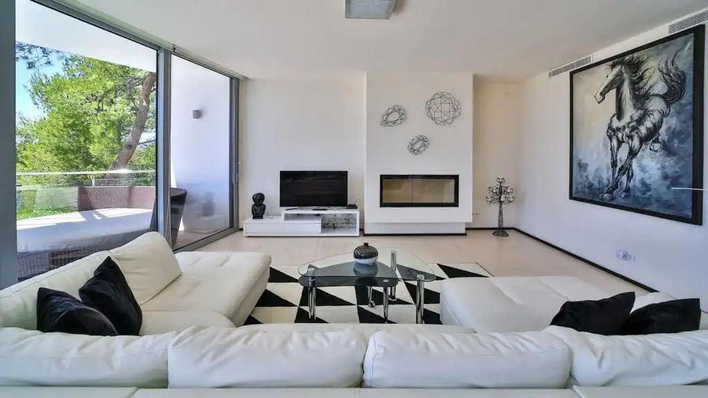 Sala de estar de Casa o chalet de alquiler en Marbella con Aire acondicionado, Jardín privado y Terraza