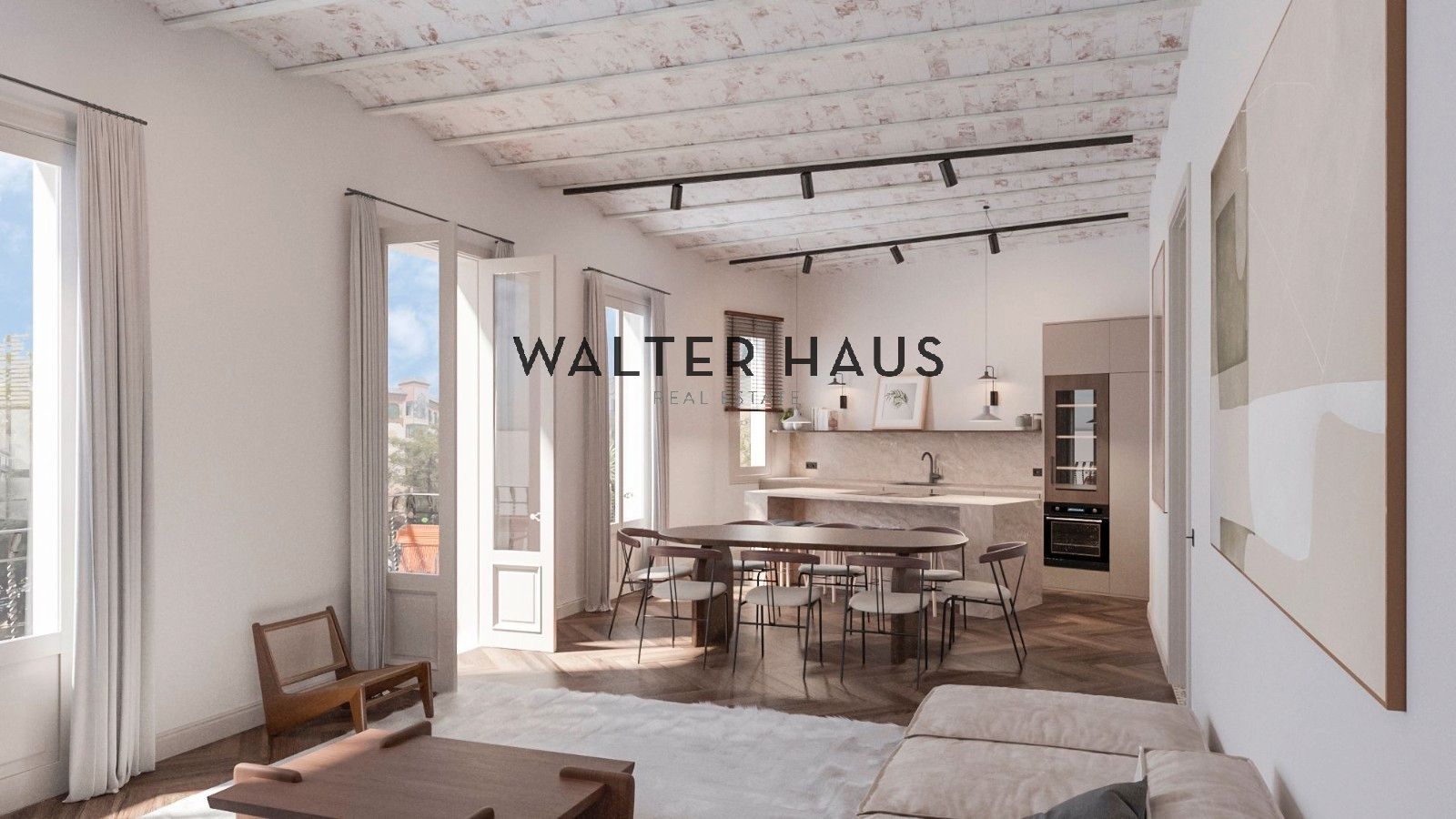 Kitchen of Flat for sale in  Barcelona Capital  with Air Conditioner, Heating and Terrace