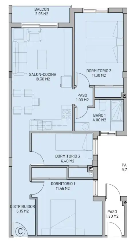 Appartamento con terrazza in vendita a Rúa 1 Cubeliño, imagen 17