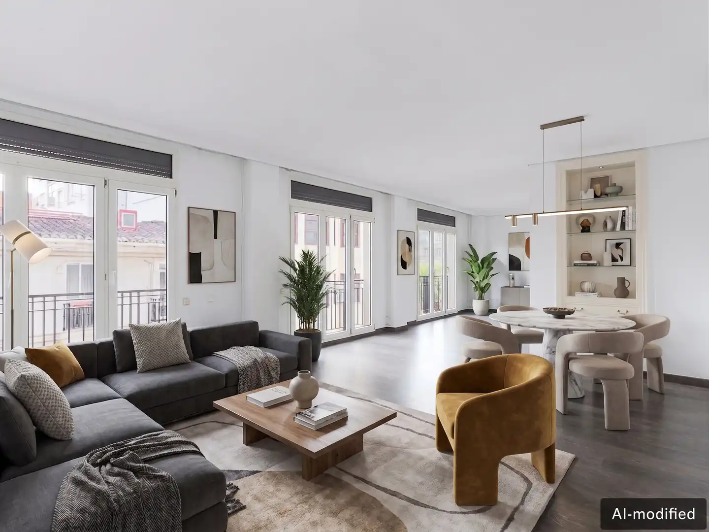 Wohnzimmer von Wohnung zur Miete in Valencia mit Klimaanlage, Heizung und Balkon