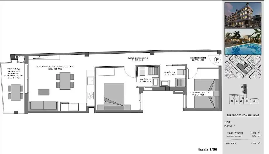 Apartament amb terrassa en venda a Santa Pola ciudad, imagen 13