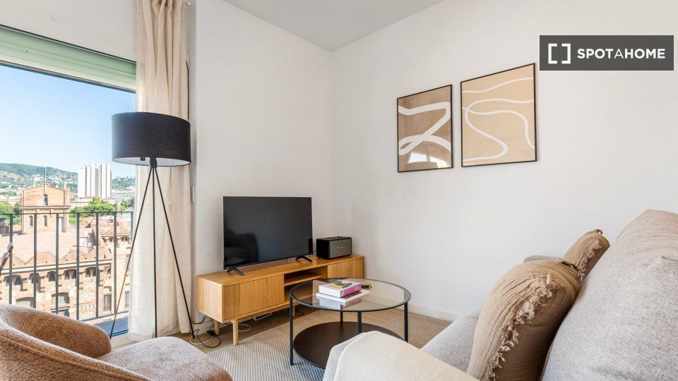 Living room of Flat to rent in  Barcelona Capital  with Air Conditioner, Heating and Furnished