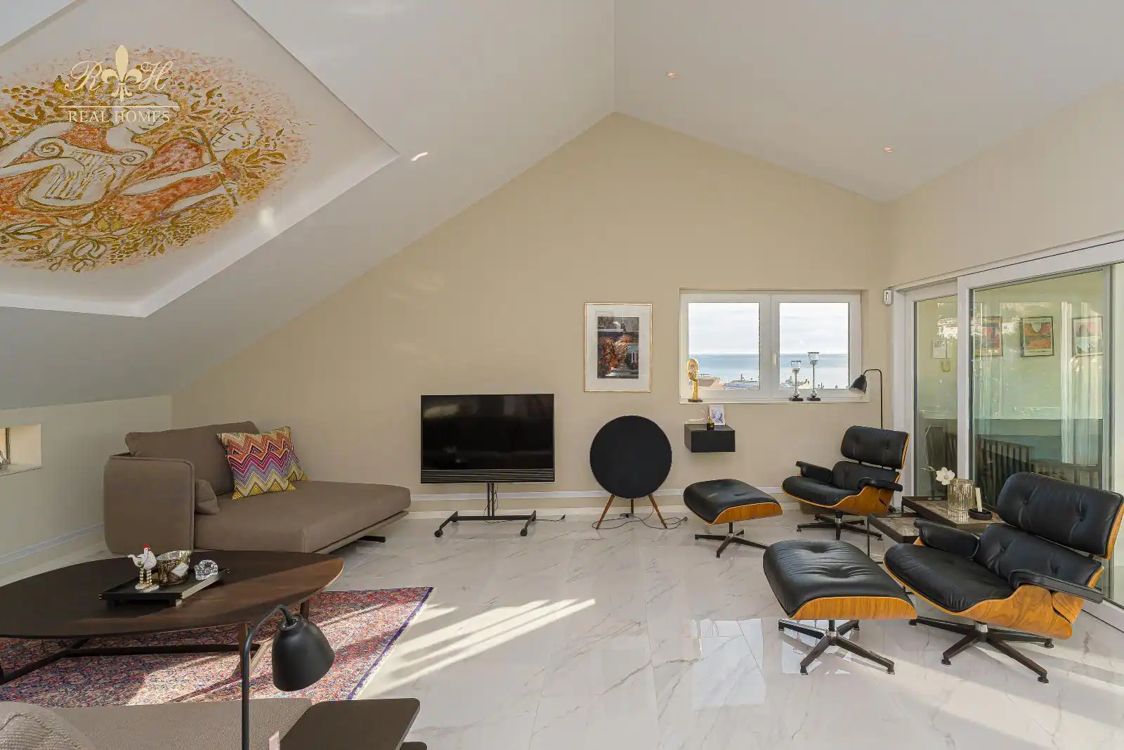Wohnzimmer von Dachboden zum Verkauf in Altea mit Klimaanlage, Heizung und Schwimmbad
