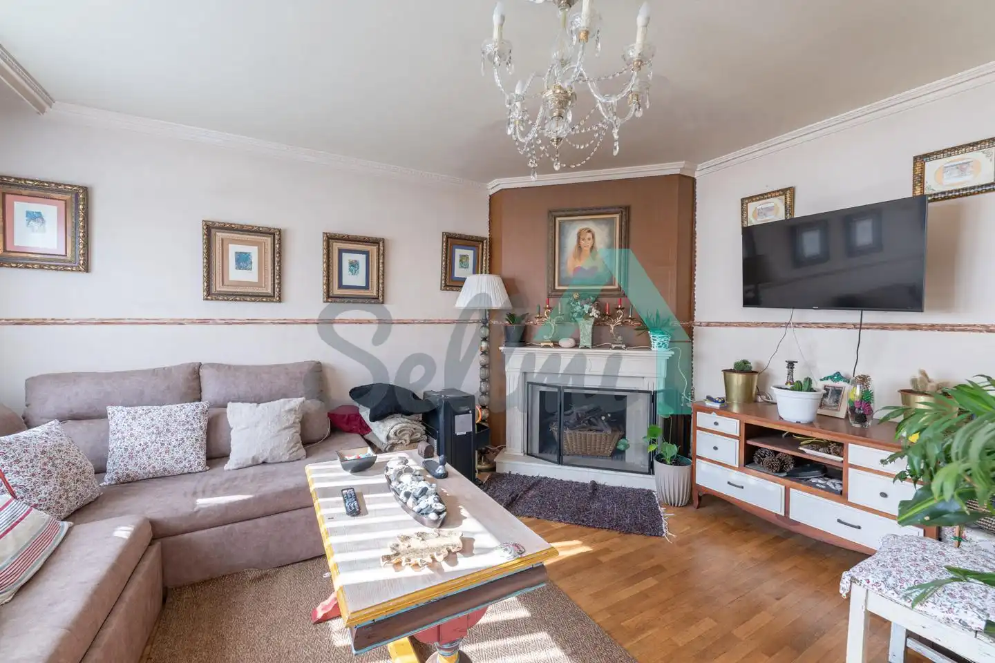 Wohnzimmer von Wohnung zur untervermieten in Siero mit Heizung, Privatgarten und Parkett