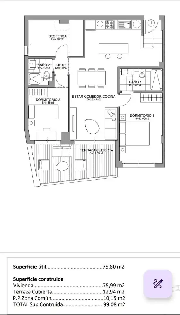 Flat for rent in Granada  with Air Conditioner, Heating and Terrace