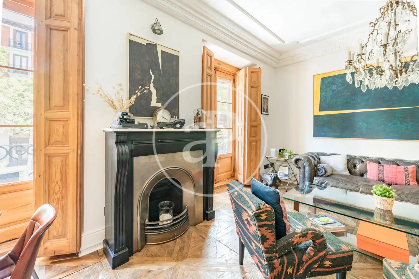 Sala d'estar de Pis en venda en Madrid amb Aire condicionat, Calefacció i Moblat