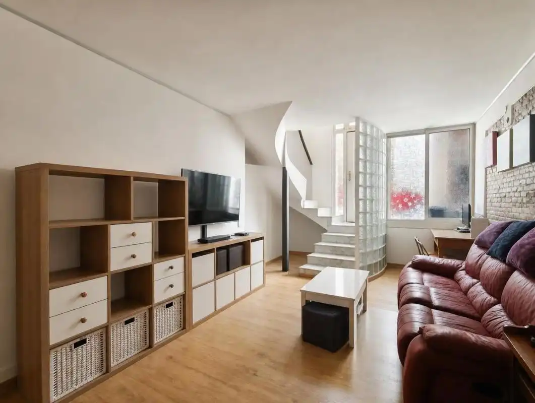 Sala d'estar de Dúplex en venda en Barcelona amb Aire condicionat, Calefacció i Terrassa