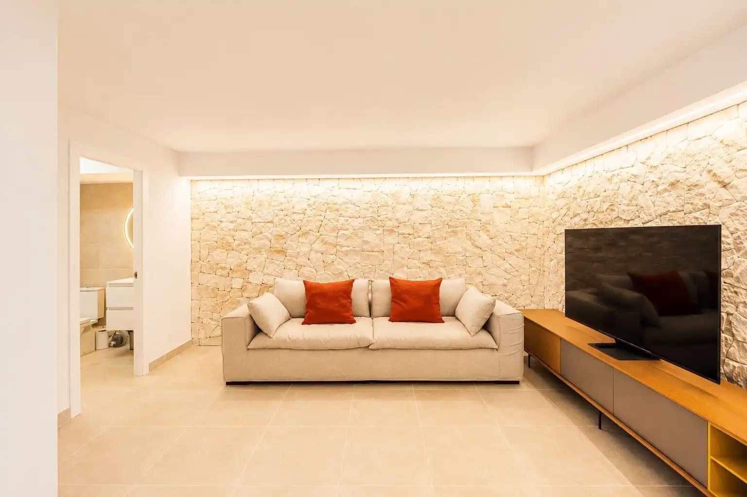 Sala d'estar de Casa o xalet de lloguer en Santa Pola amb Aire condicionat, Calefacció i Jardí privat
