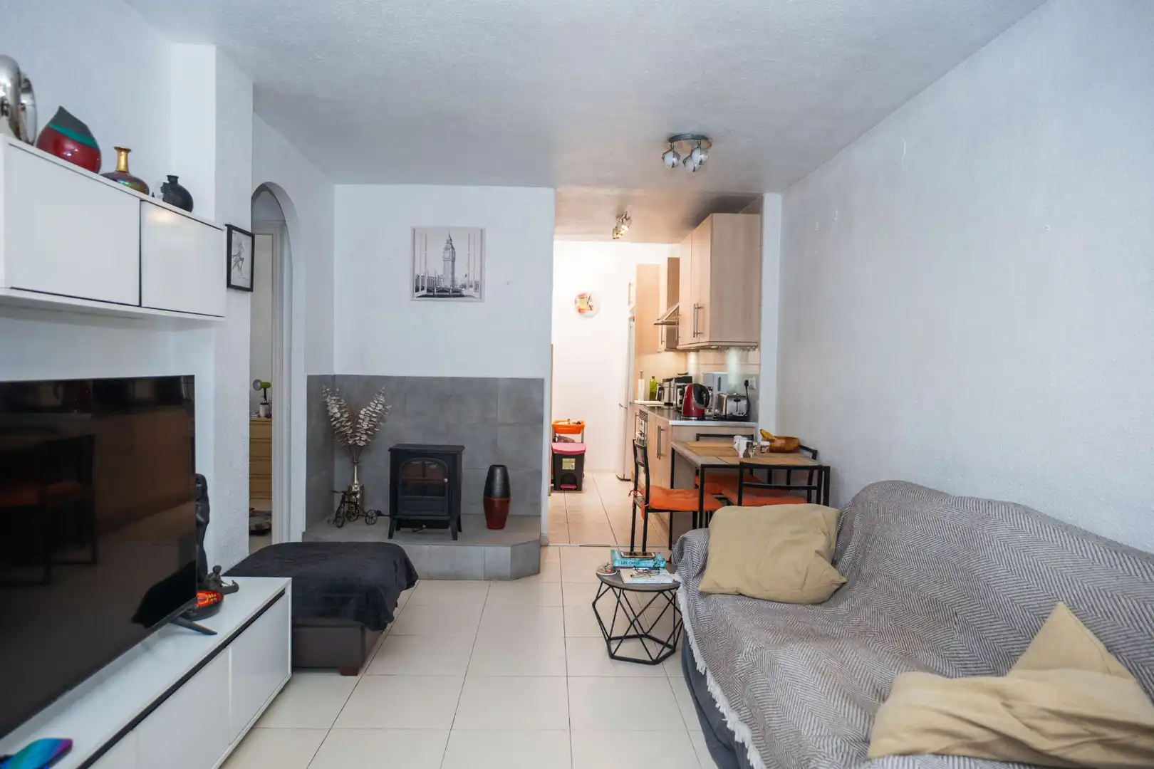 Sala de estar de Casa adosada en venta en Pilar de la Horadada con Aire acondicionado, Jardín privado y Terraza