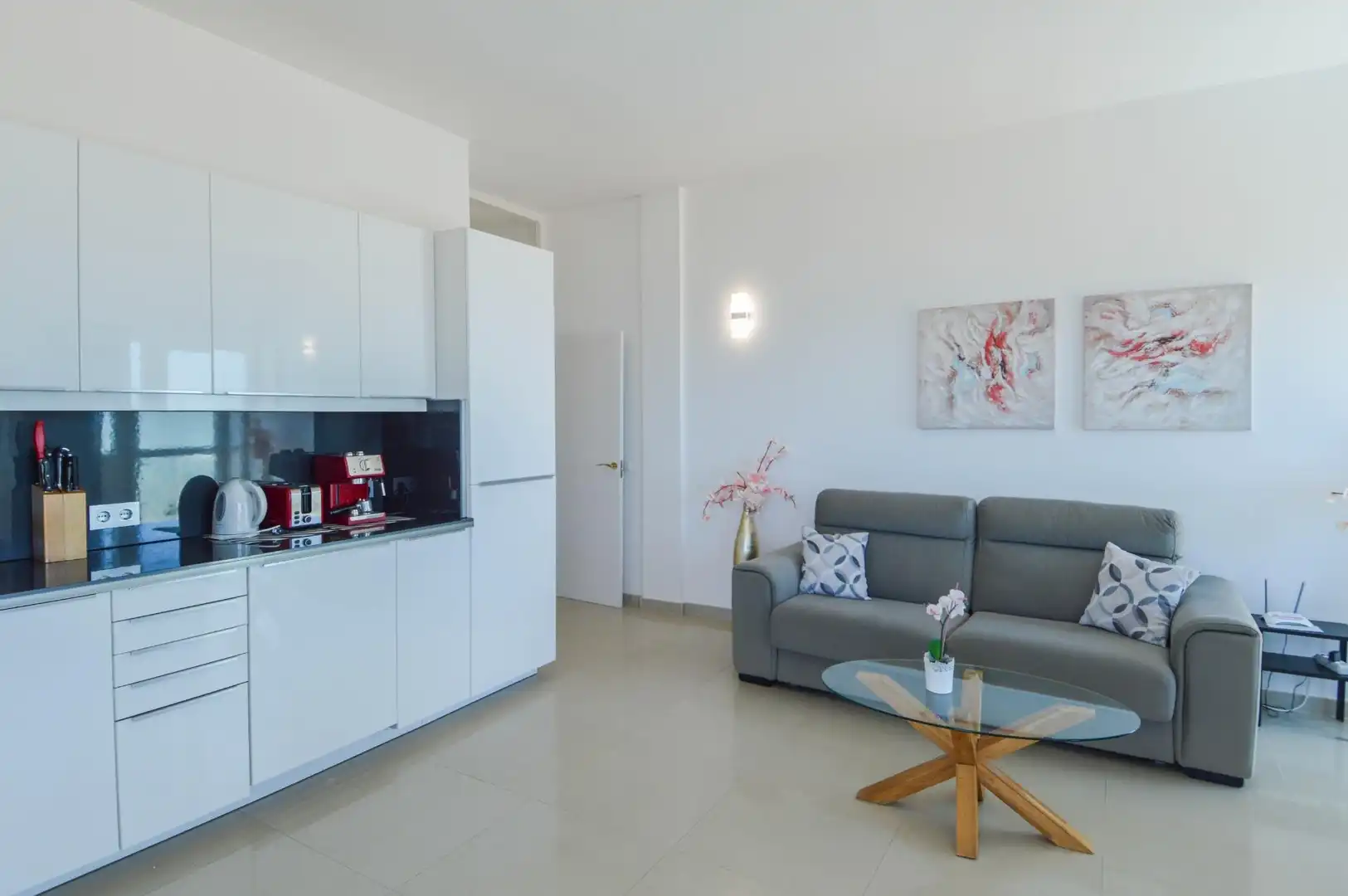 Wohnzimmer von Dachboden zum Verkauf in Mogán mit Klimaanlage, Terrasse und Balkon