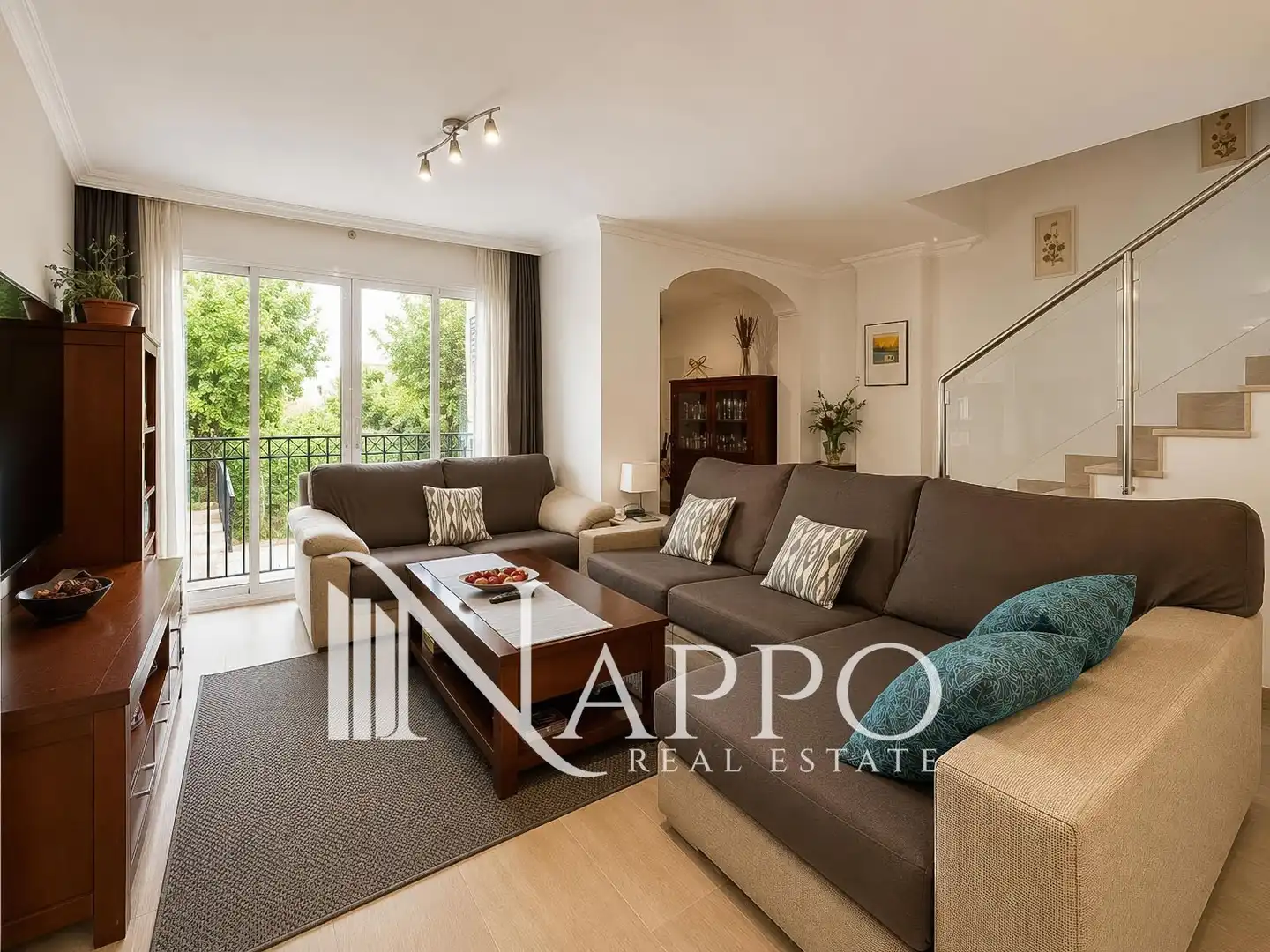 Sala de estar de Casa adosada en venta en  Palma de Mallorca con Aire acondicionado, Calefacción y Jardín privado