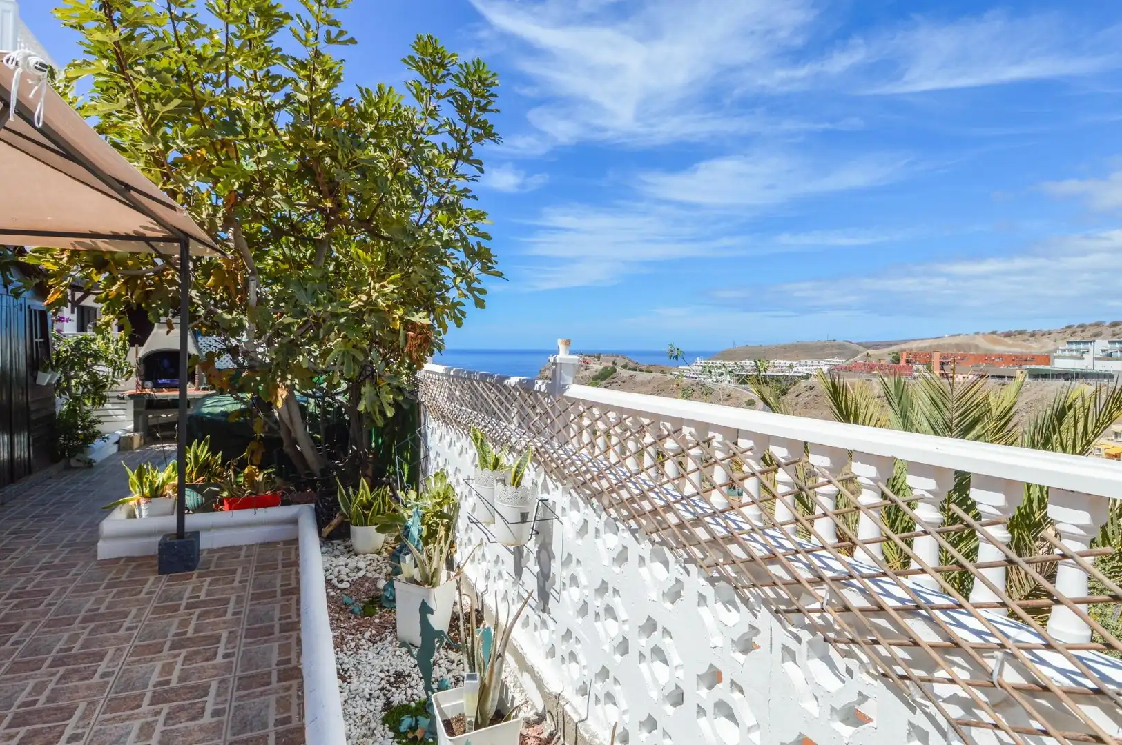 Außenansicht von Maisonette zum Verkauf in Mogán mit Klimaanlage, Privatgarten und Terrasse