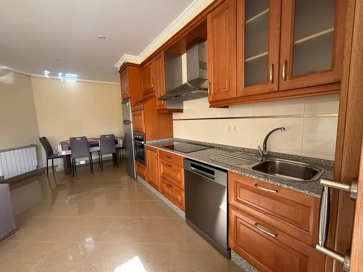 Kitchen of Flat for rent in Ferrol  with Heating, Parquet flooring and Furnished