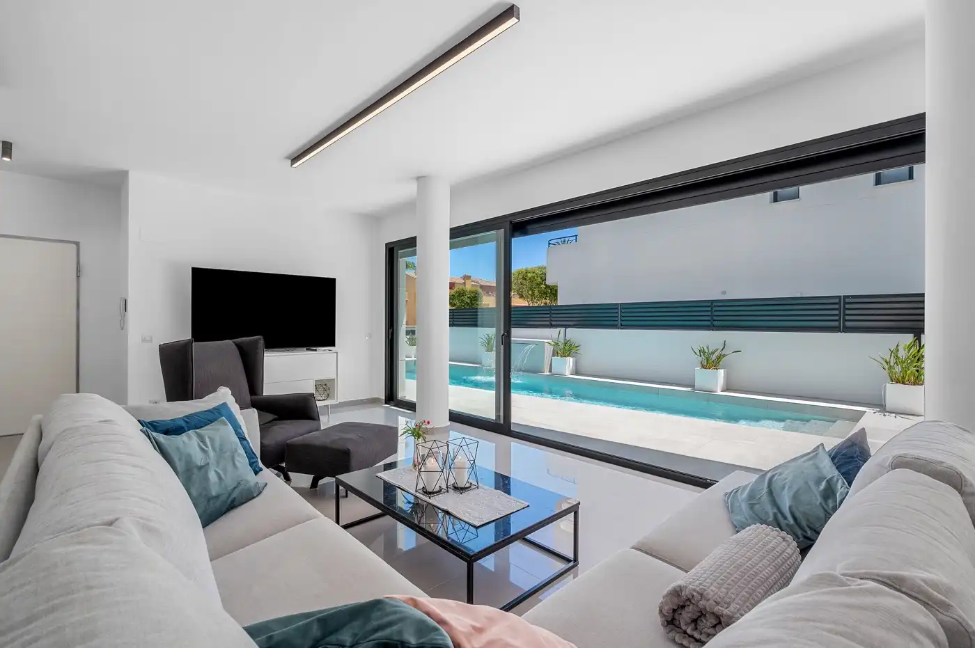 Sala de estar de Casa o chalet en venta en Guardamar del Segura con Calefacción, Jardín privado y Terraza