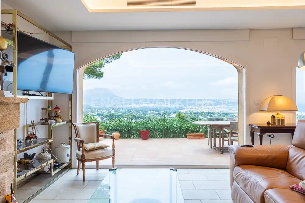 Sala d'estar de Finca rústica en venda en Jávea / Xàbia amb Calefacció, Jardí privat i Piscina