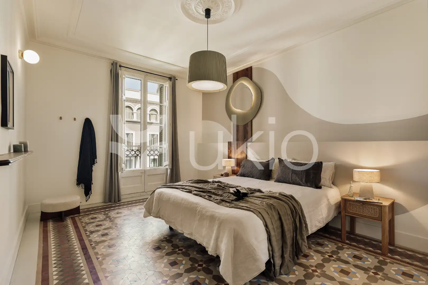 Schlafzimmer von Wohnungen zur Miete in Barcelona mit Klimaanlage, Heizung und Terrasse