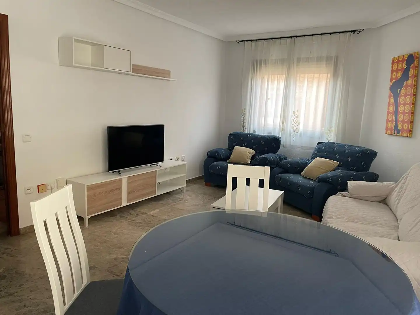 Sala d'estar de Pis de lloguer en Ciudad Real amb Aire condicionat i Moblat