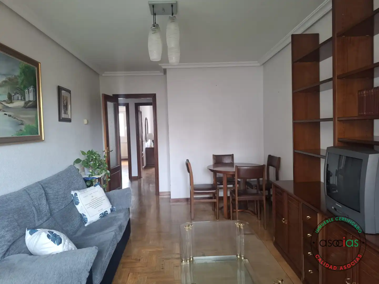Sala de estar de Piso en venta en Gijón  con Calefacción, Parquet y Trastero
