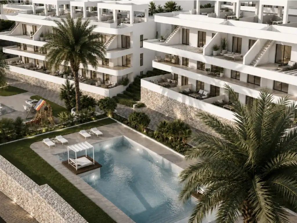 Vista exterior de Apartament en venda en Finestrat amb Piscina